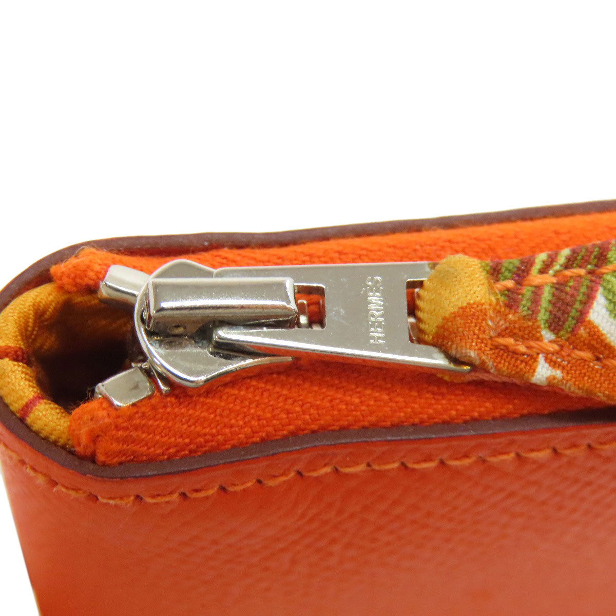 HERMES Coin case Epsom Orange Azap Silkin Compact SilverMetal