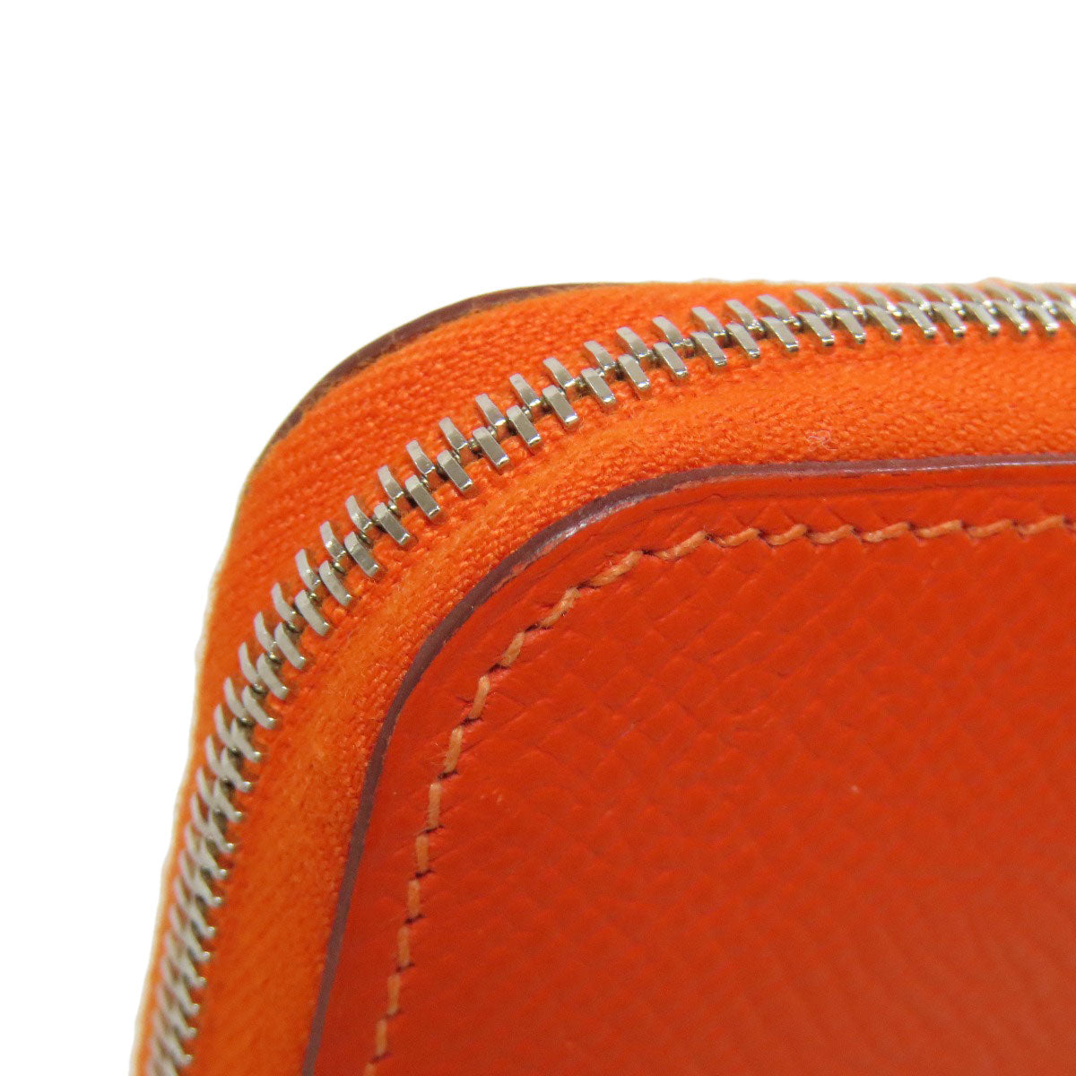HERMES Coin case Epsom Orange Azap Silkin Compact SilverMetal
