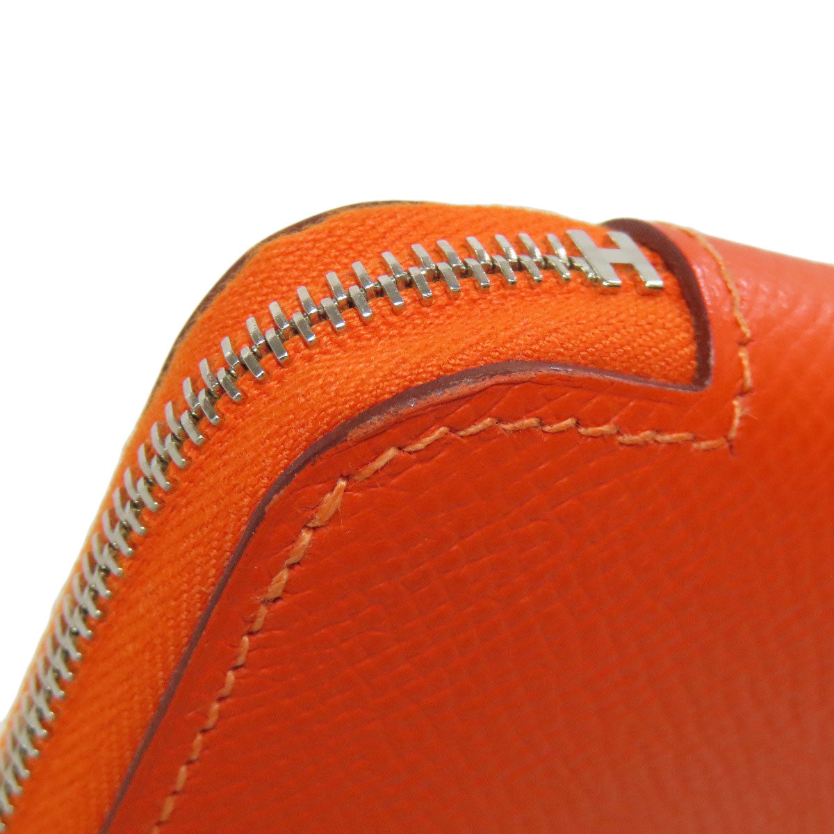HERMES Coin case Epsom Orange Azap Silkin Compact SilverMetal