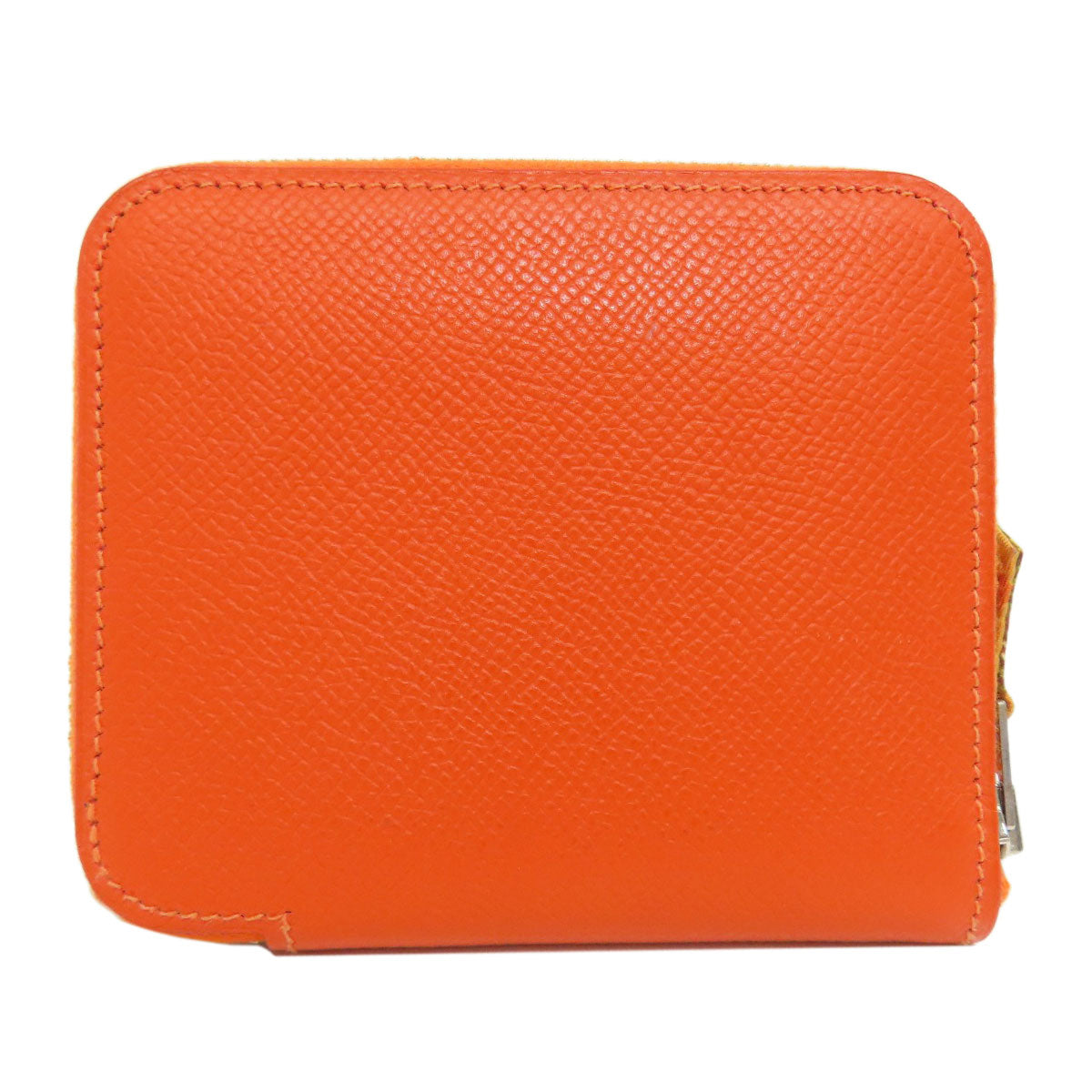 HERMES Coin case Epsom Orange Azap Silkin Compact SilverMetal