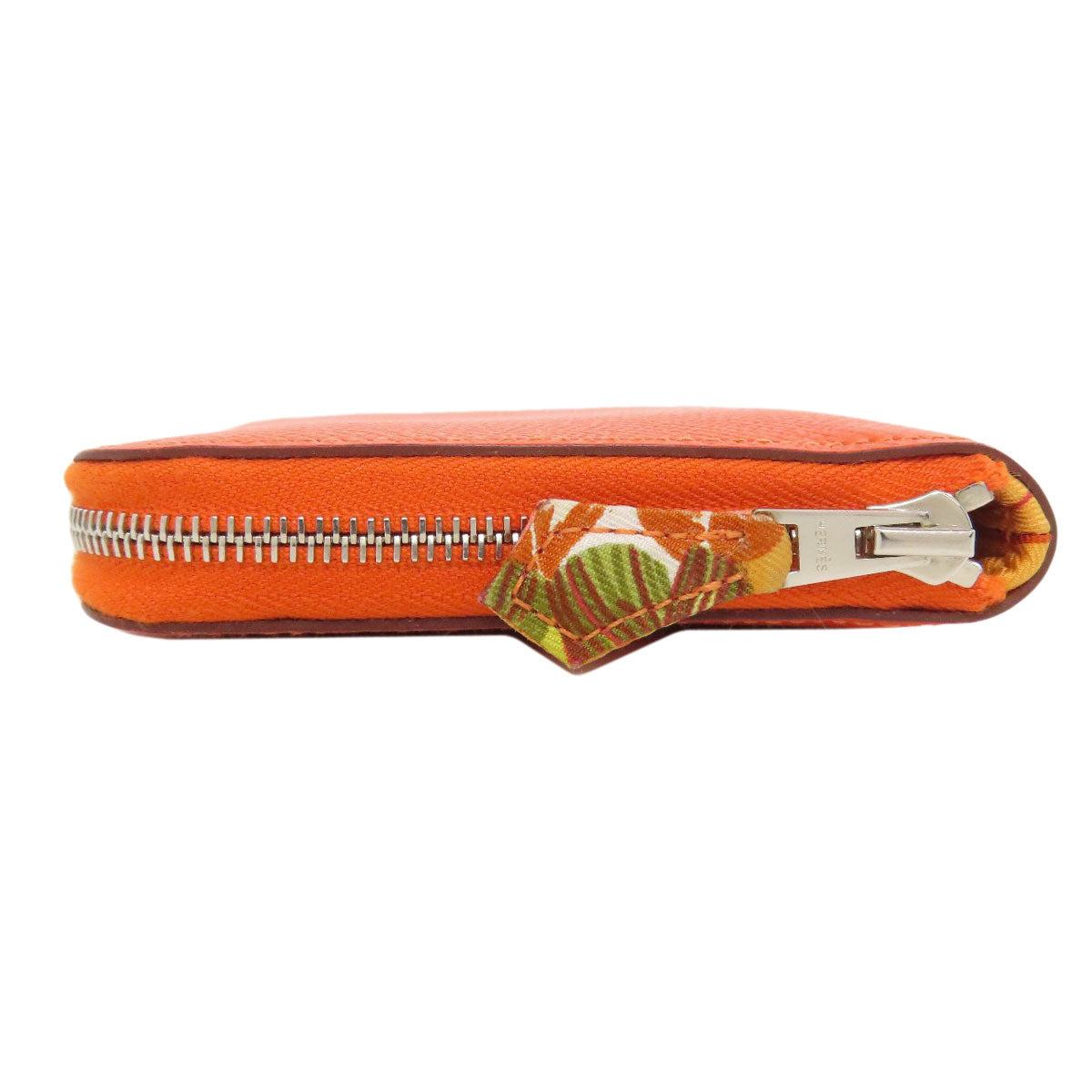 HERMES Coin case Epsom Orange Azap Silkin Compact SilverMetal