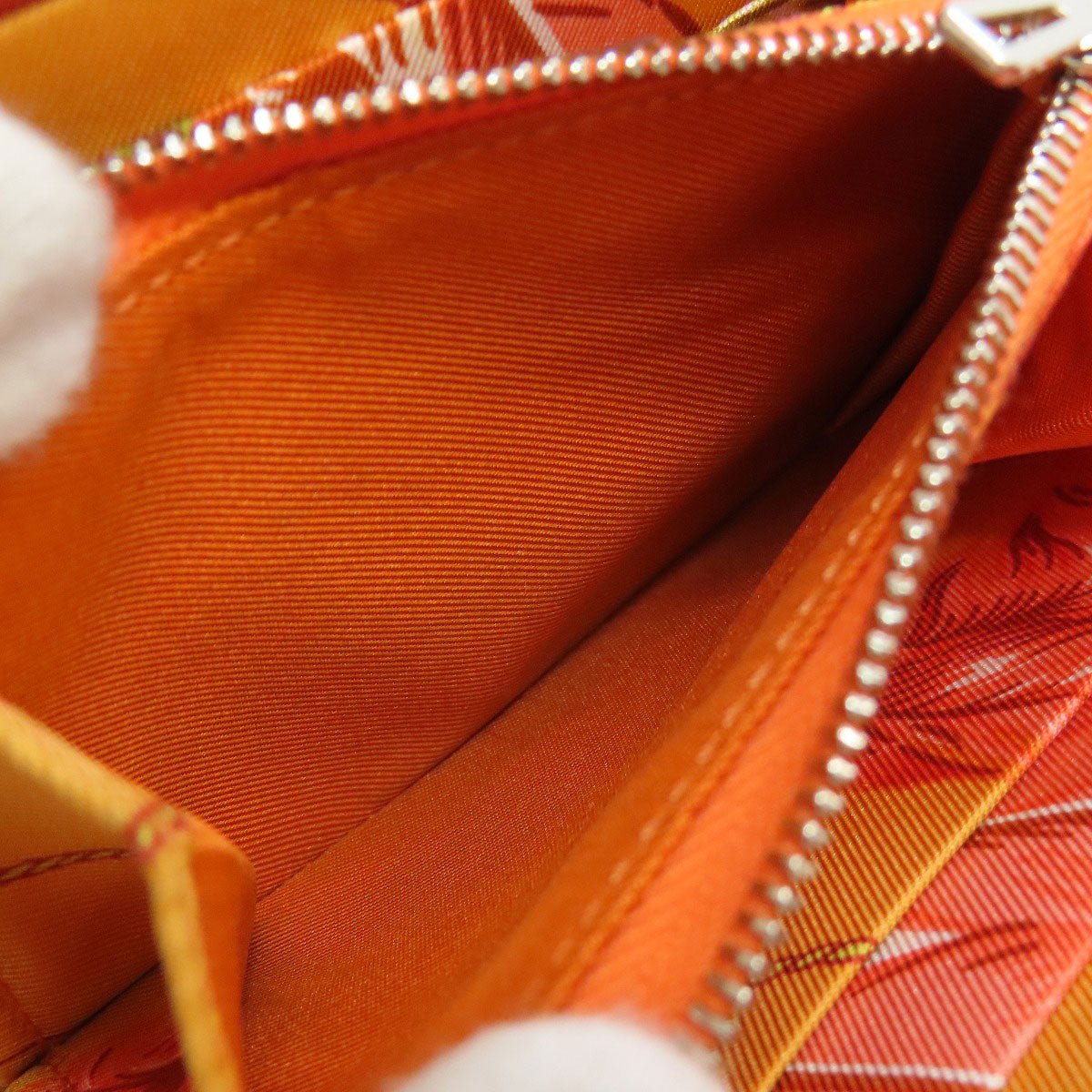HERMES Coin case Epsom Orange Azap Silkin Compact SilverMetal