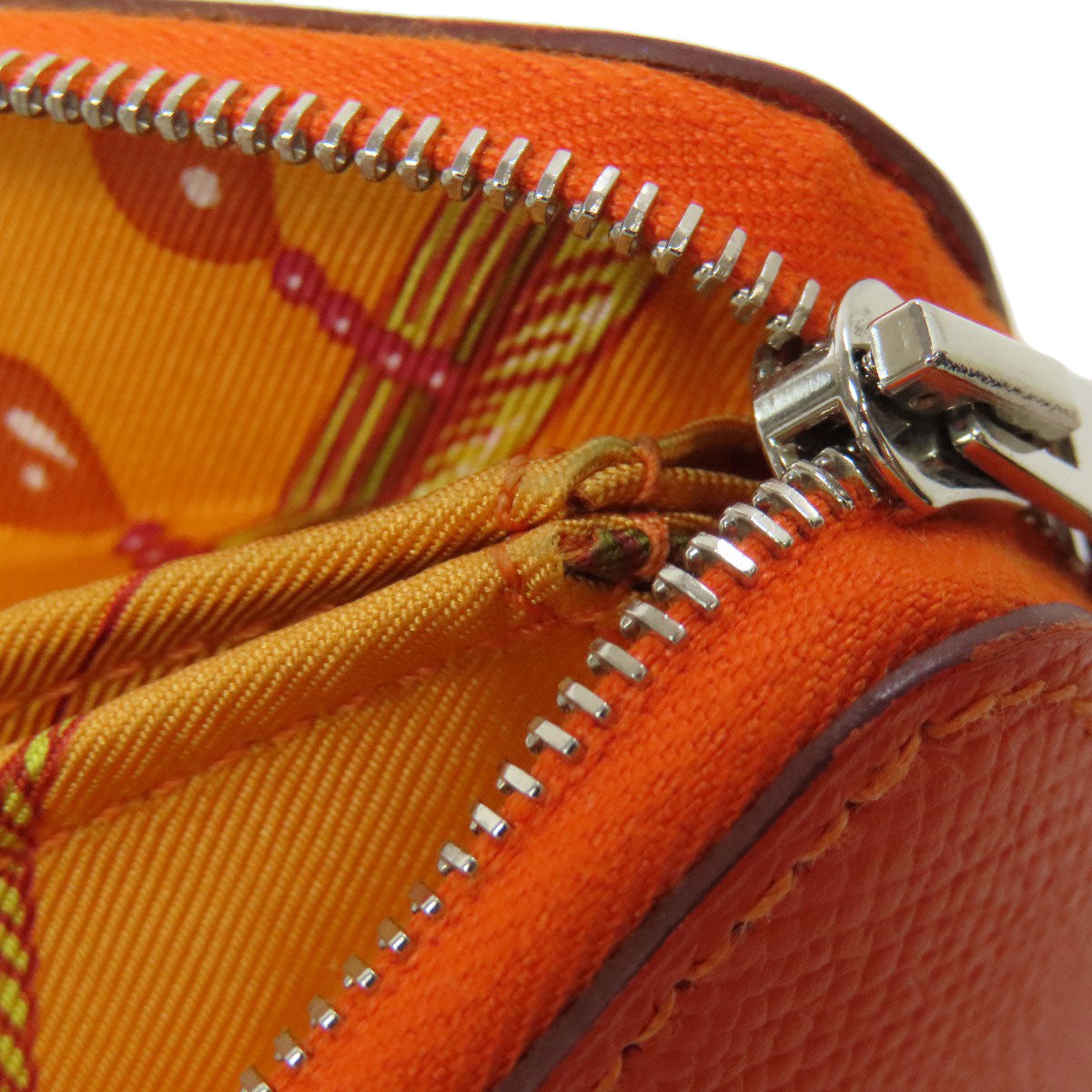 HERMES Coin case Epsom Orange Azap Silkin Compact SilverMetal