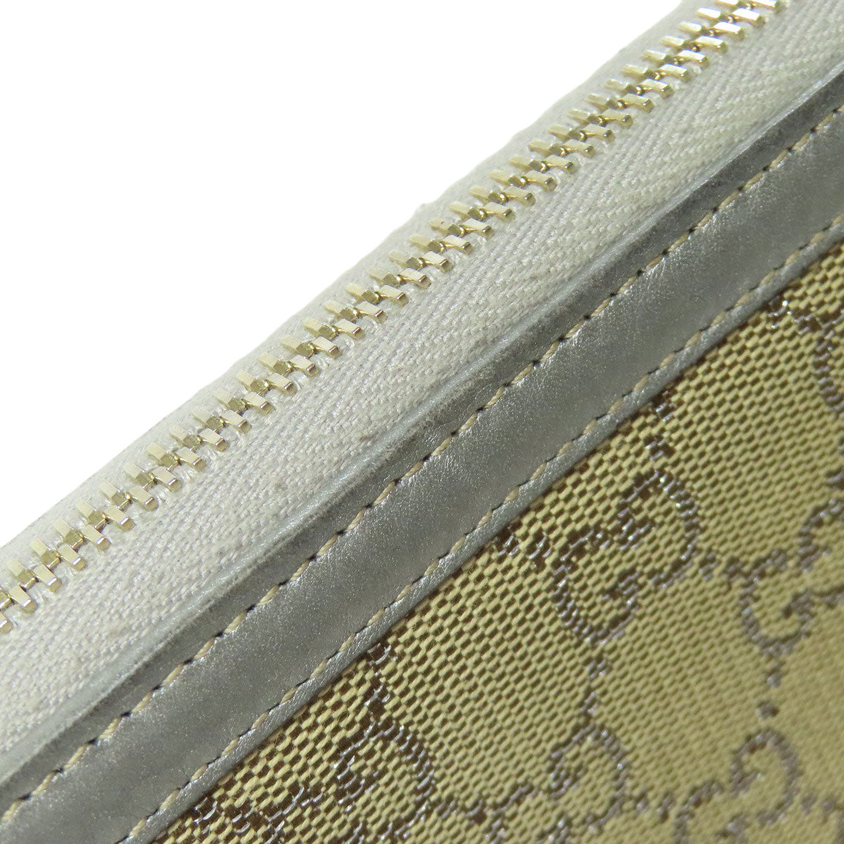 GUCCI Long Wallet Purse 224252 Canvas, Leather Brown GG Women Used