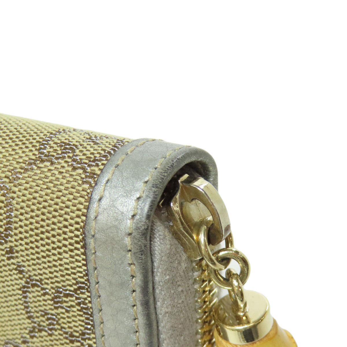 GUCCI Long Wallet Purse 224252 Canvas, Leather Brown GG Women Used