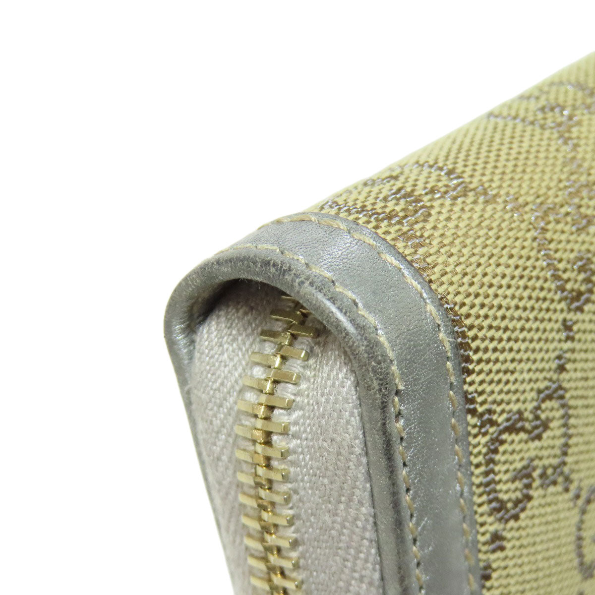 GUCCI Long Wallet Purse 224252 Canvas, Leather Brown GG Women Used