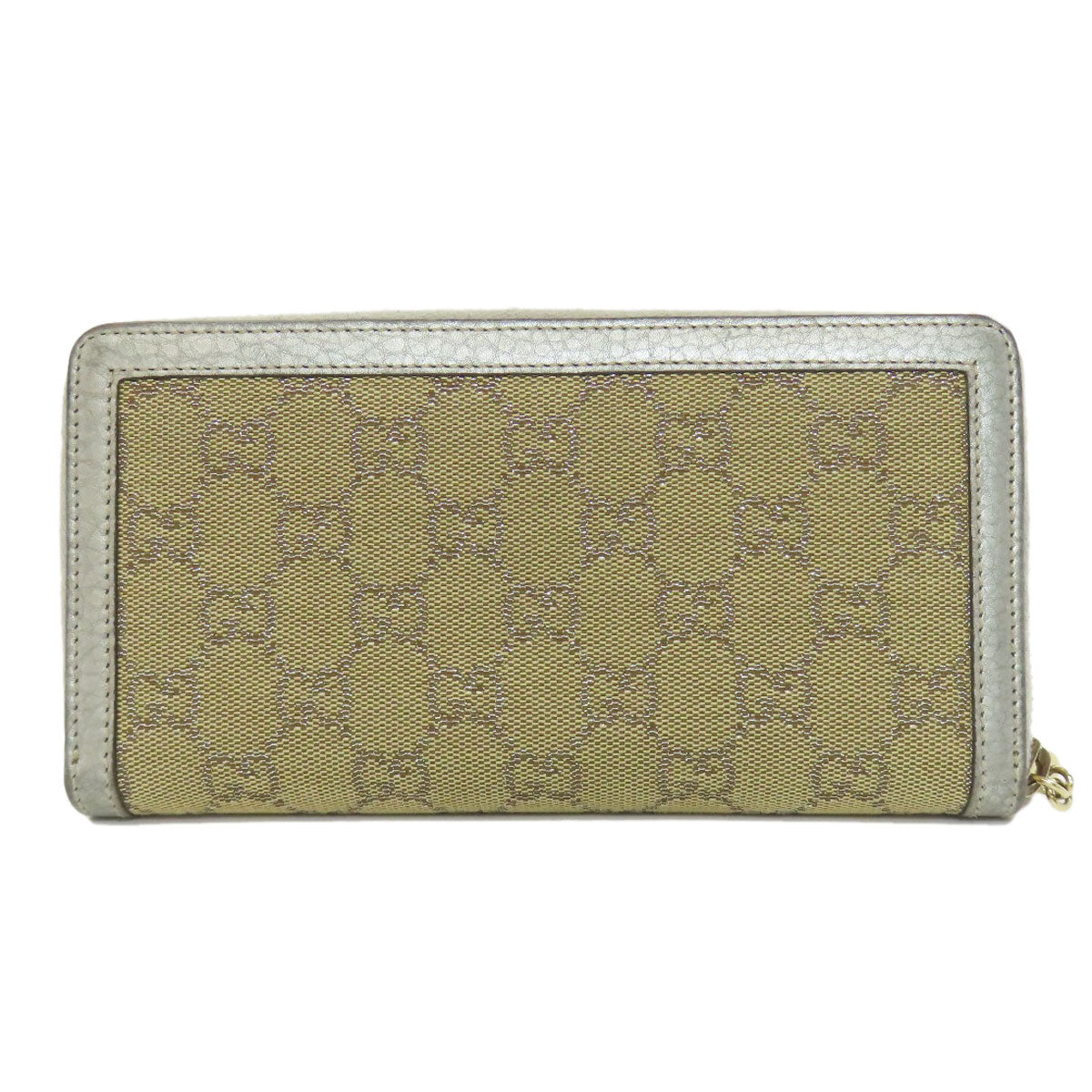 GUCCI Long Wallet Purse 224252 Canvas, Leather Brown GG Women Used