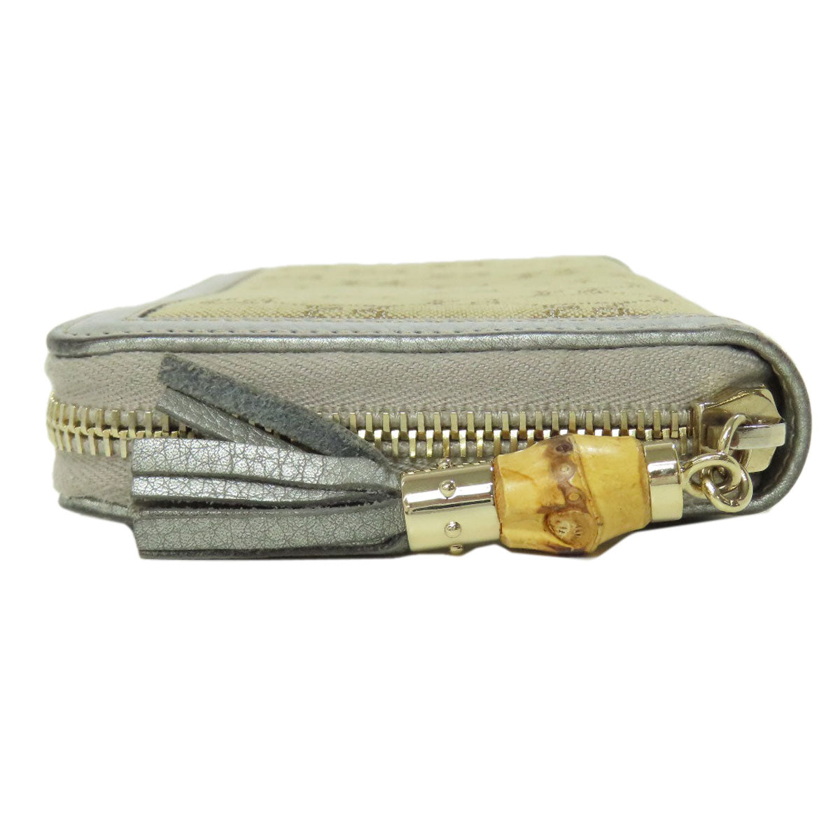 GUCCI Long Wallet Purse 224252 Canvas, Leather Brown GG Women Used