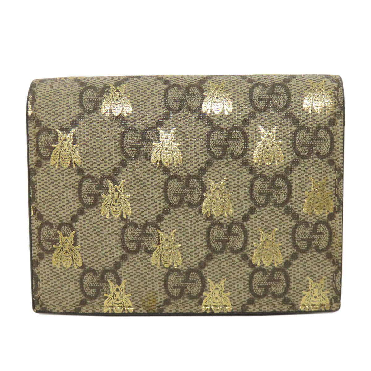 GUCCI Bifold Wallet 508757 PVC Brown GG Supreme B Women Used