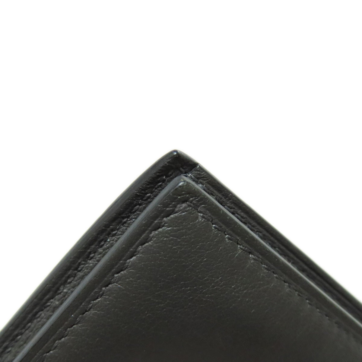 HERMES Long Wallet Purse Calfskin gray Citizen Twill Long Silk Inn Women Used
