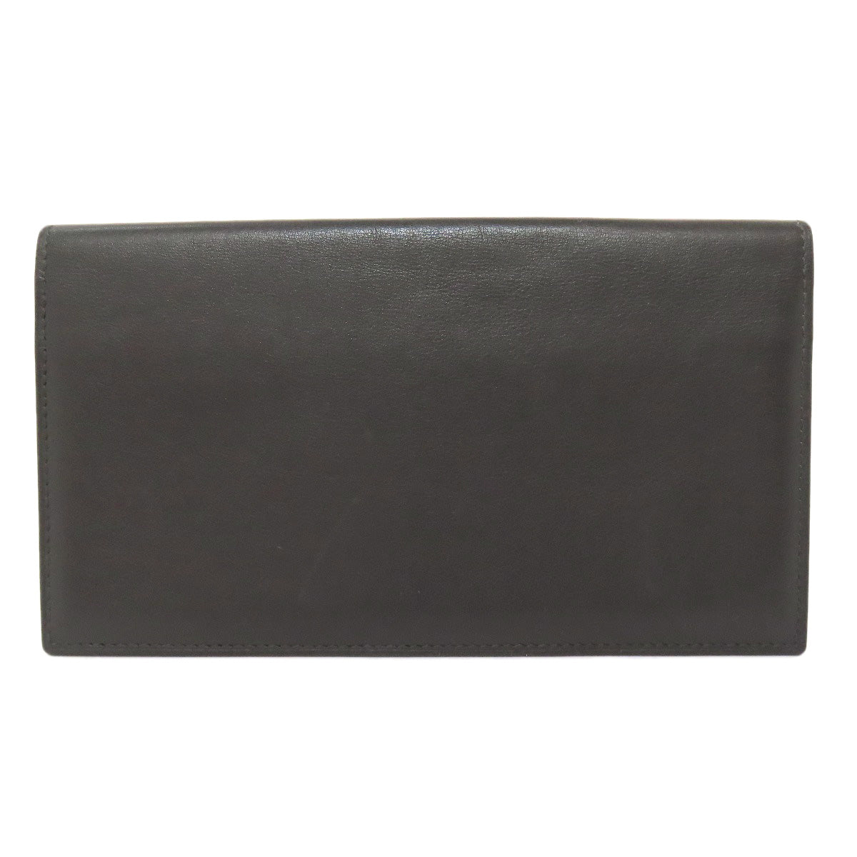 HERMES Long Wallet Purse Calfskin gray Citizen Twill Long Silk Inn Women Used