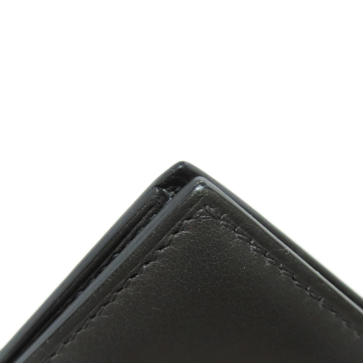 HERMES Long Wallet Purse Calfskin gray Citizen Twill Long Silk Inn Women Used