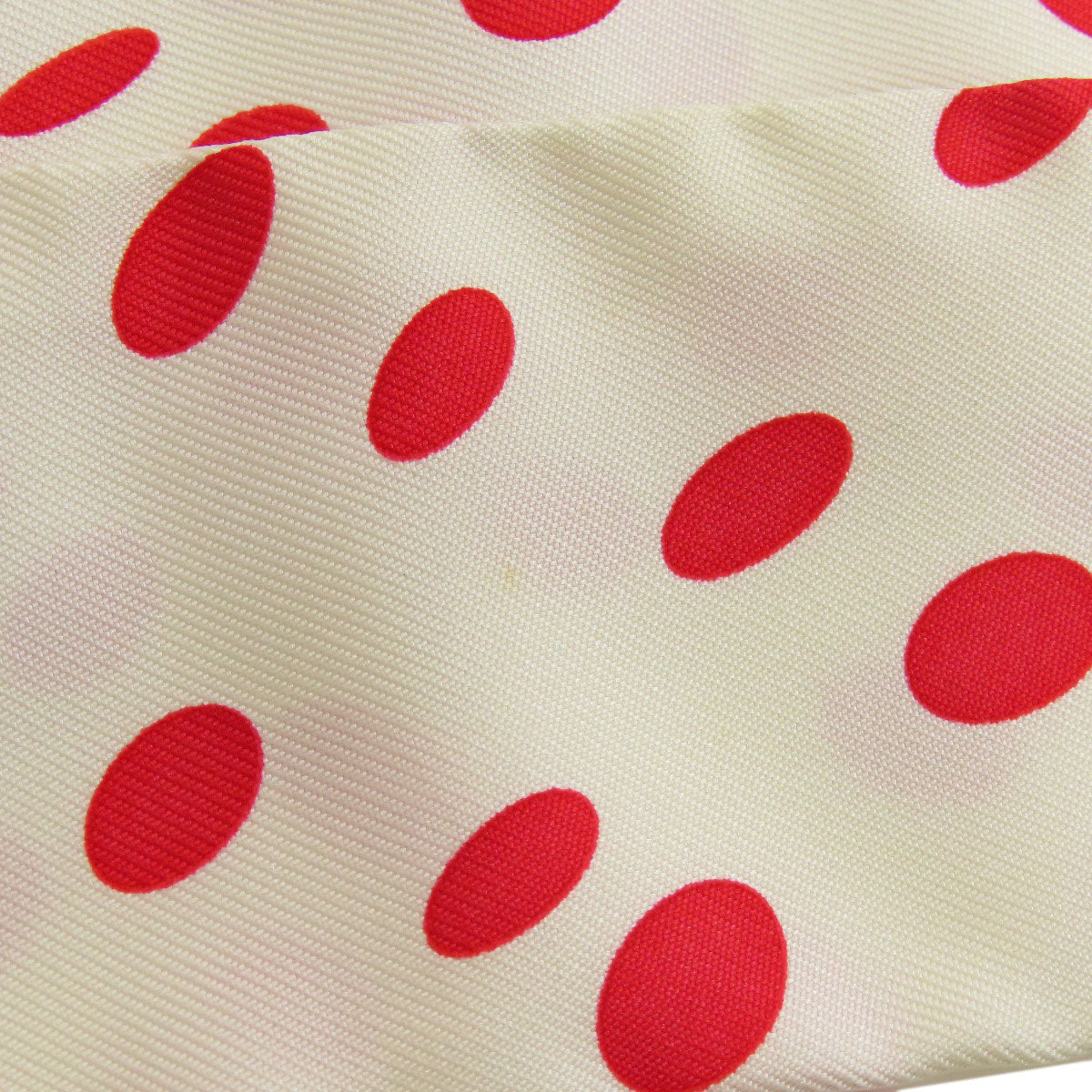 HERMES scarf silk white Twilly Hola Flamenca Dot Pattern Women Used