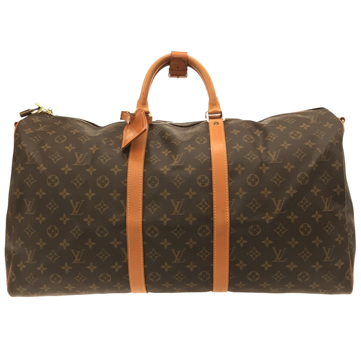 Louis Vuitton Brown Canvas Keepall Bandouli√®re 55 travel bag