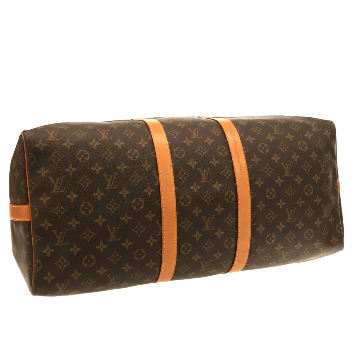 Louis Vuitton Brown Canvas Keepall Bandouli√®re 55 travel bag