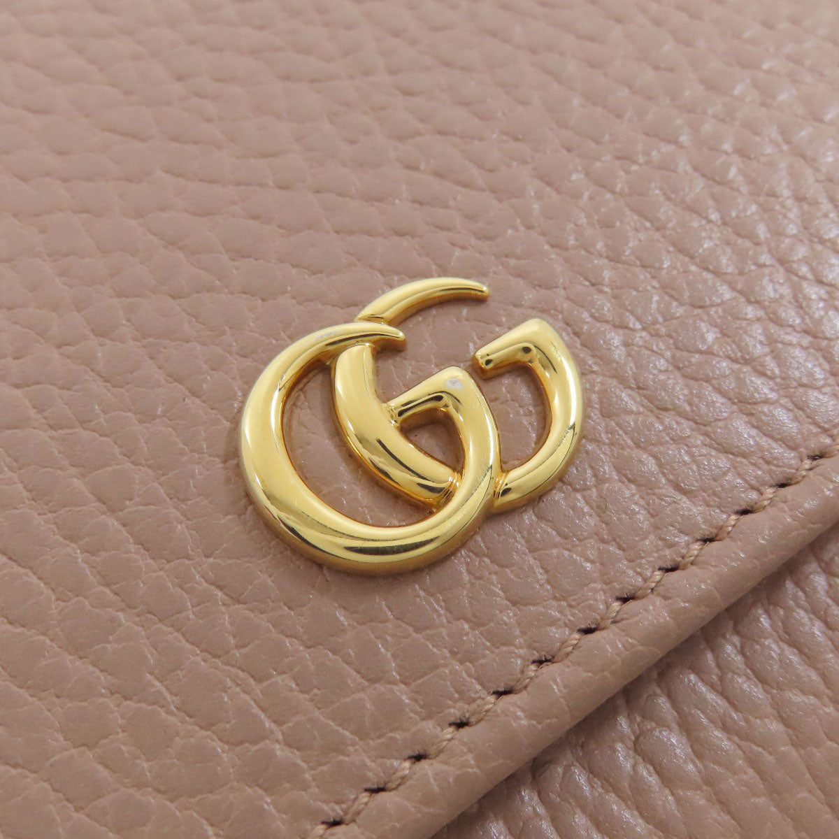 GUCCI Bifold Wallet 593587 leather beige Double G GG Marmont Medium Wallet Women Used