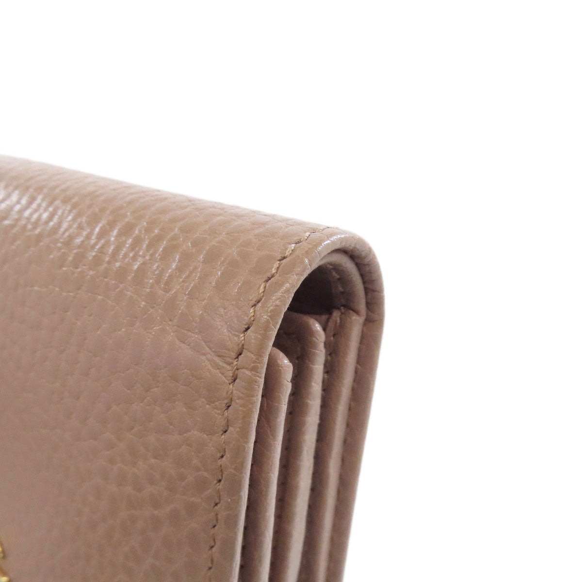 GUCCI Bifold Wallet 593587 leather beige Double G GG Marmont Medium Wallet Women Used