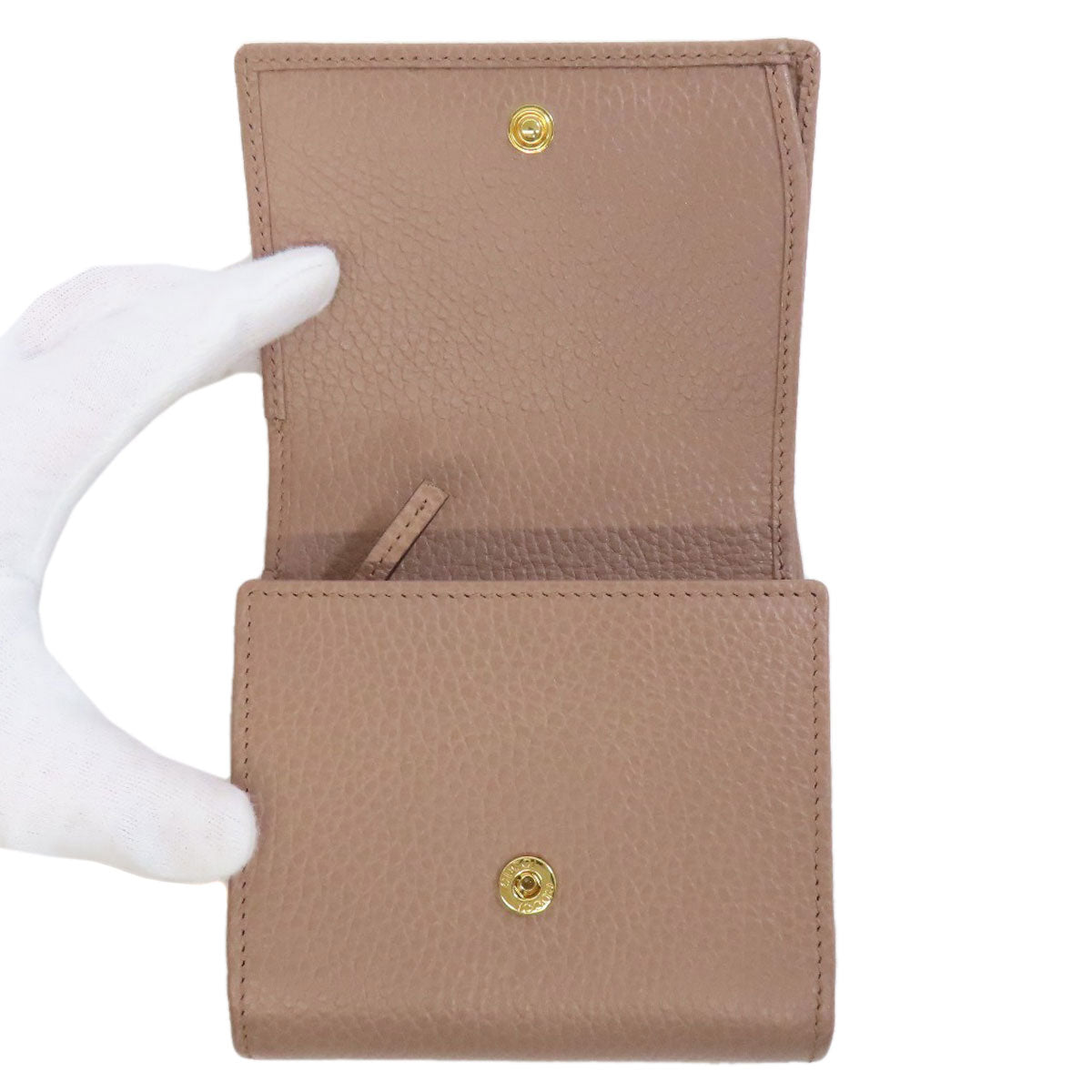 GUCCI Bifold Wallet 593587 leather beige Double G GG Marmont Medium Wallet Women Used