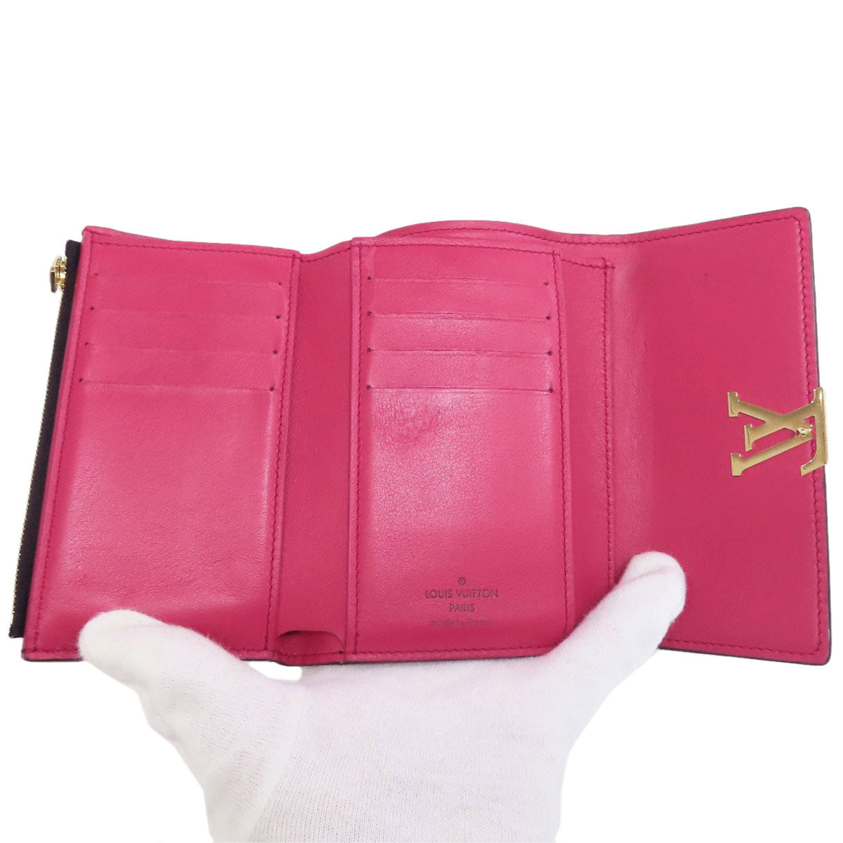 LOUIS VUITTON Bifold Wallet M62157 Taurillon Clemence black Portefeuille Compact Women Used