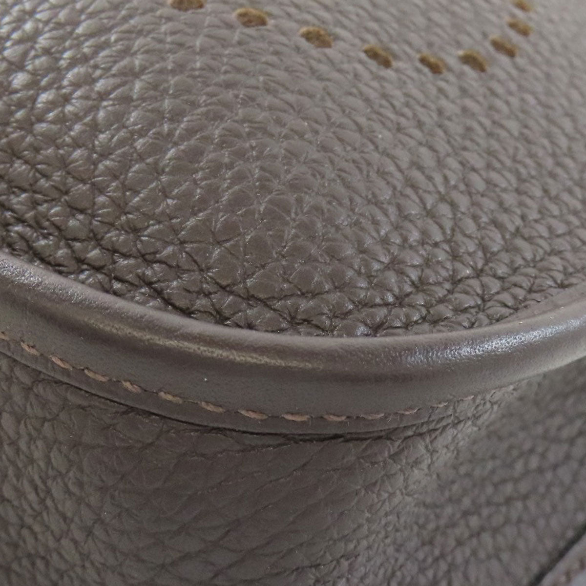 HERMES Shoulder Bag Taurillon Clemence Brown Evelyn TPM SilverMetal