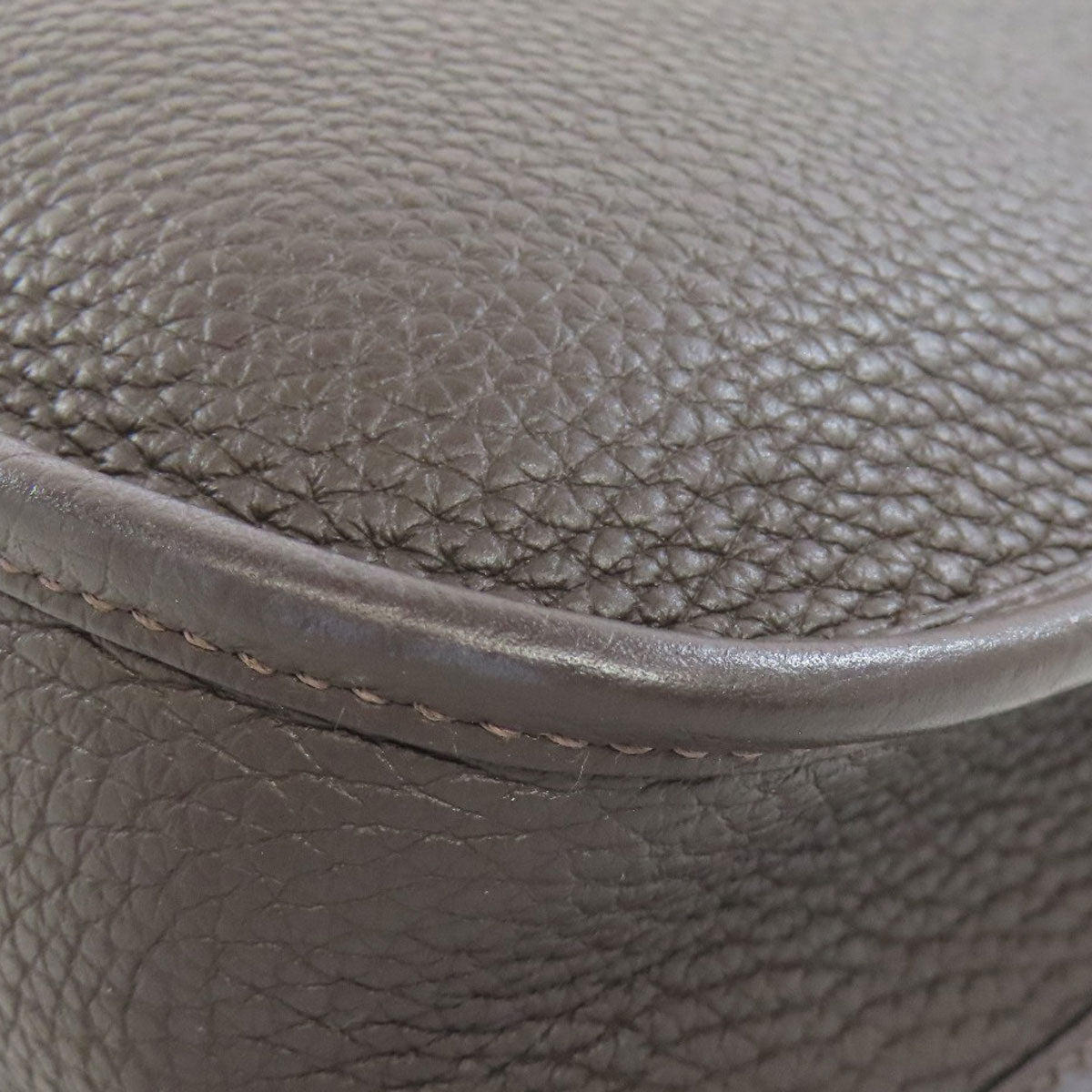 HERMES Shoulder Bag Taurillon Clemence Brown Evelyn TPM SilverMetal