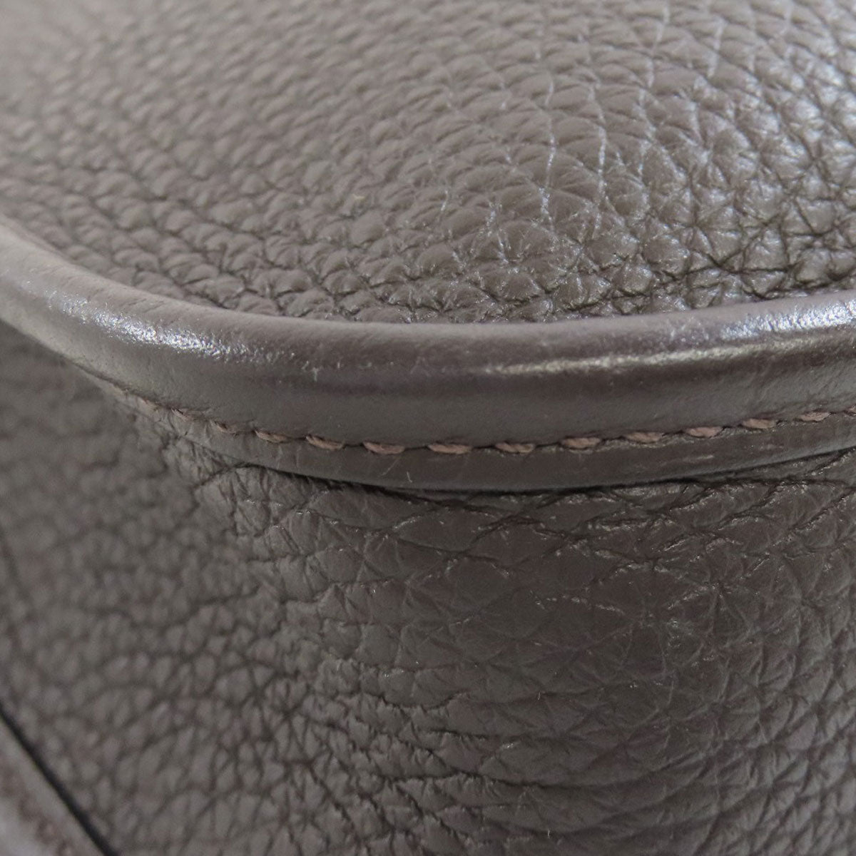 HERMES Shoulder Bag Taurillon Clemence Brown Evelyn TPM SilverMetal