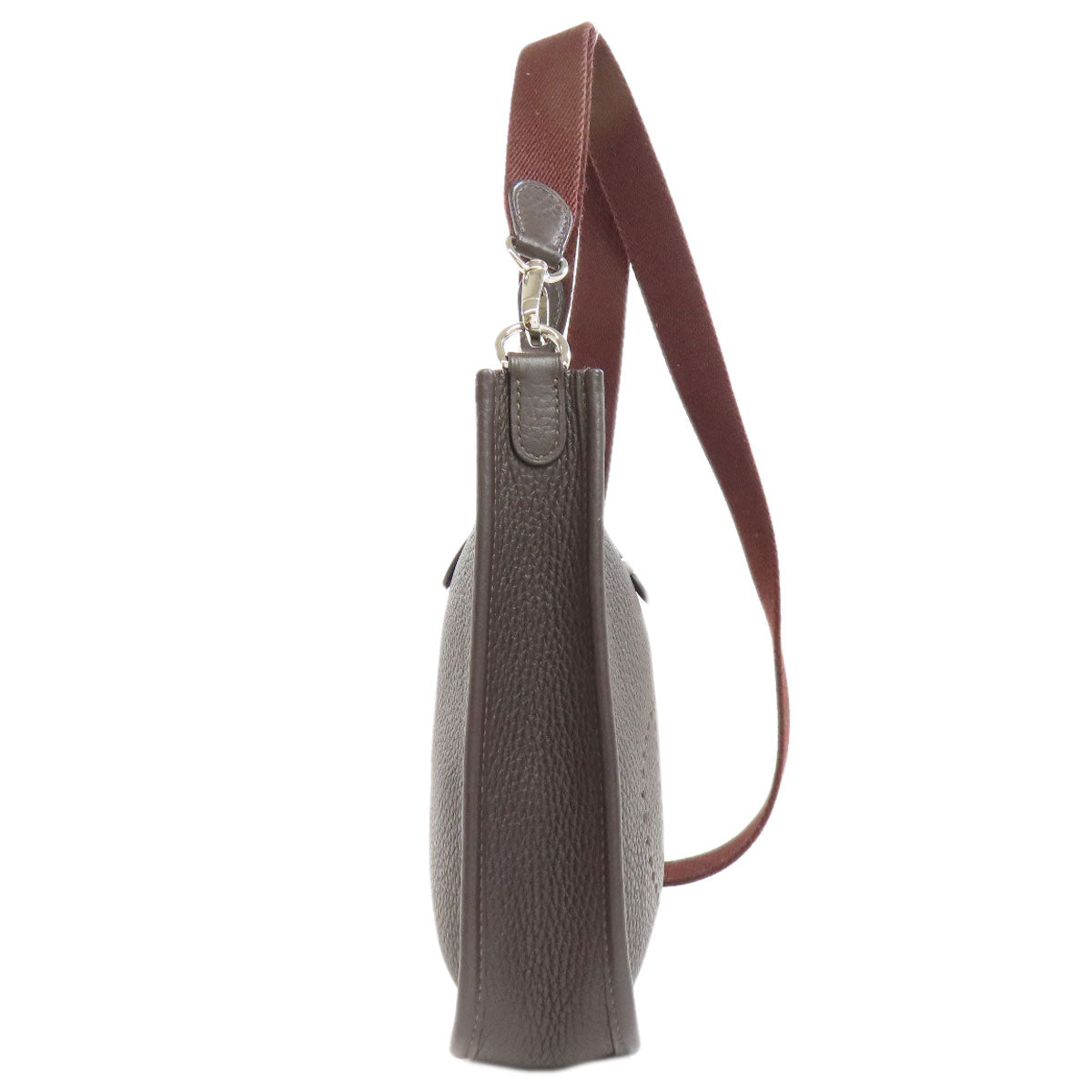 HERMES Shoulder Bag Taurillon Clemence Brown Evelyn TPM SilverMetal
