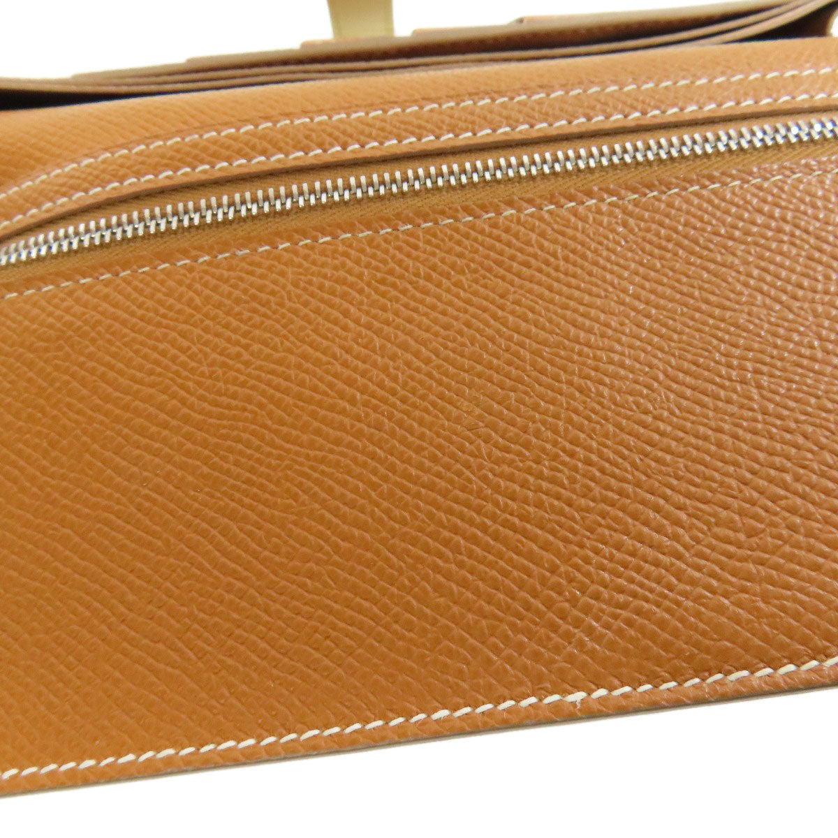 HERMES Long Wallet Purse Epsom white Bearn Soufflet Verso SilverMetal Women Used