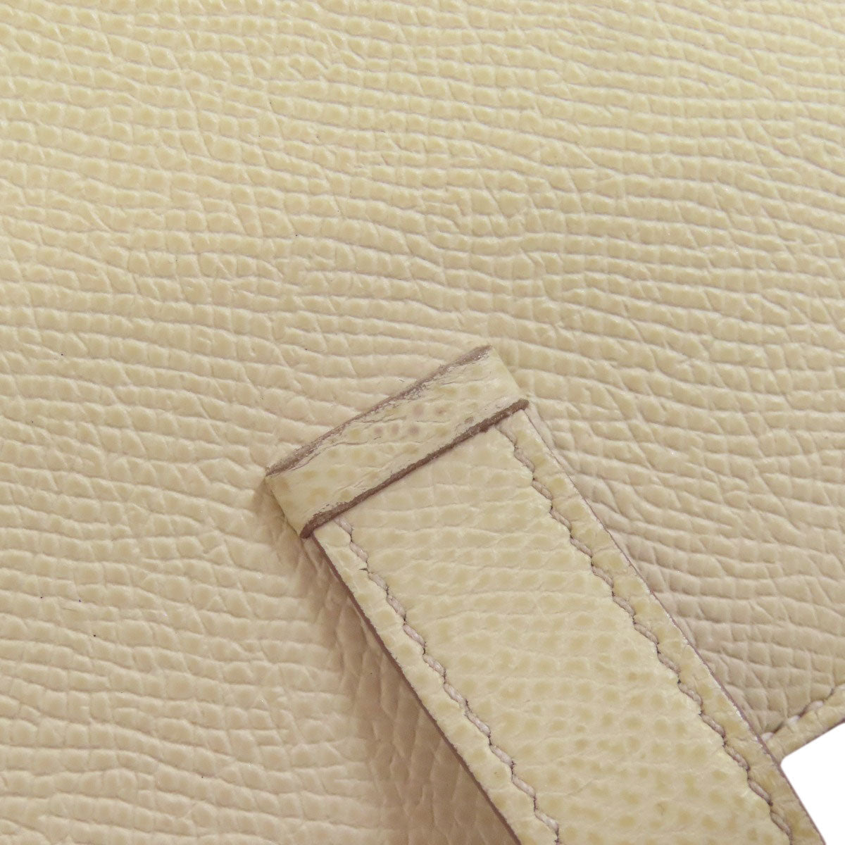 HERMES Long Wallet Purse Epsom white Bearn Soufflet Verso SilverMetal Women Used