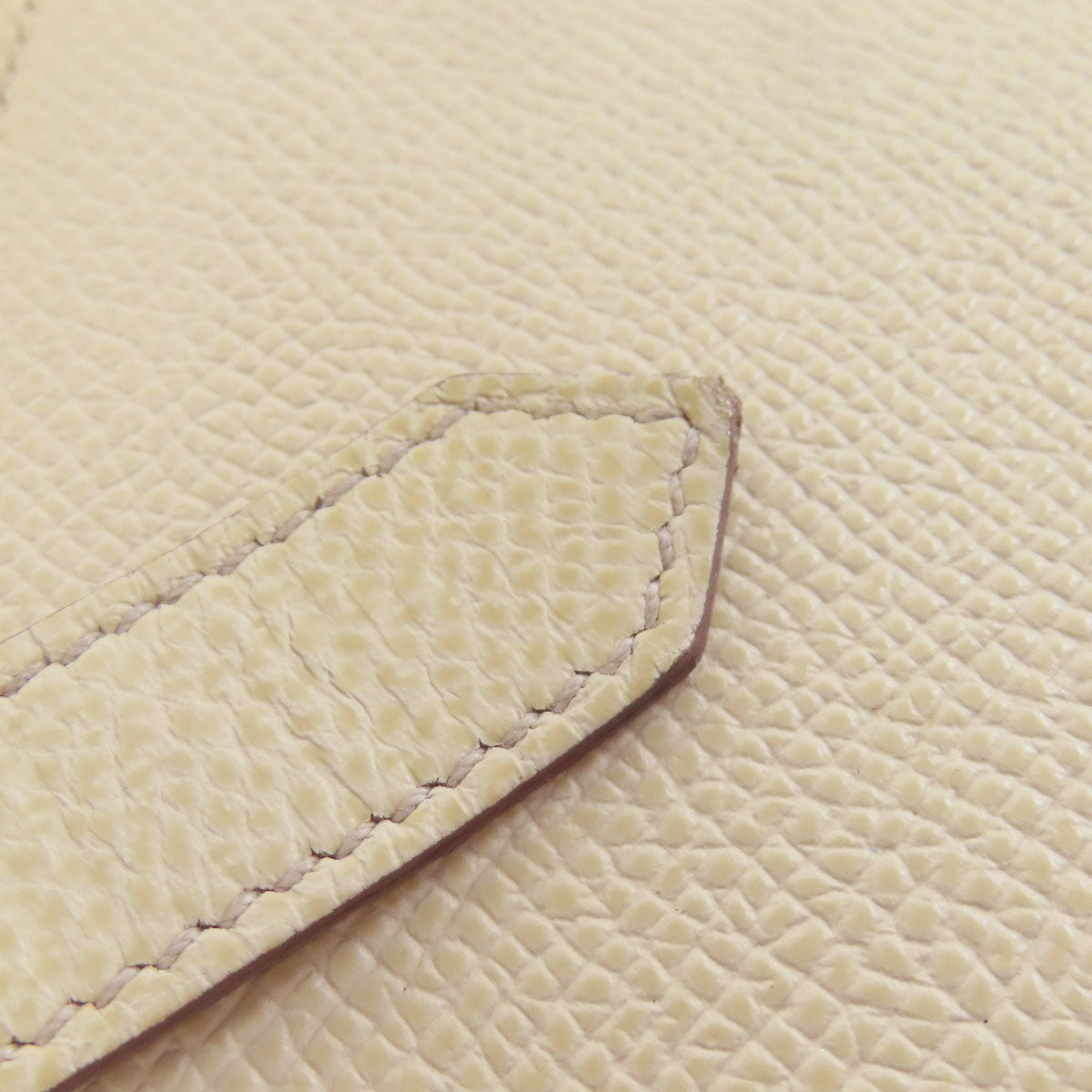 HERMES Long Wallet Purse Epsom white Bearn Soufflet Verso SilverMetal Women Used