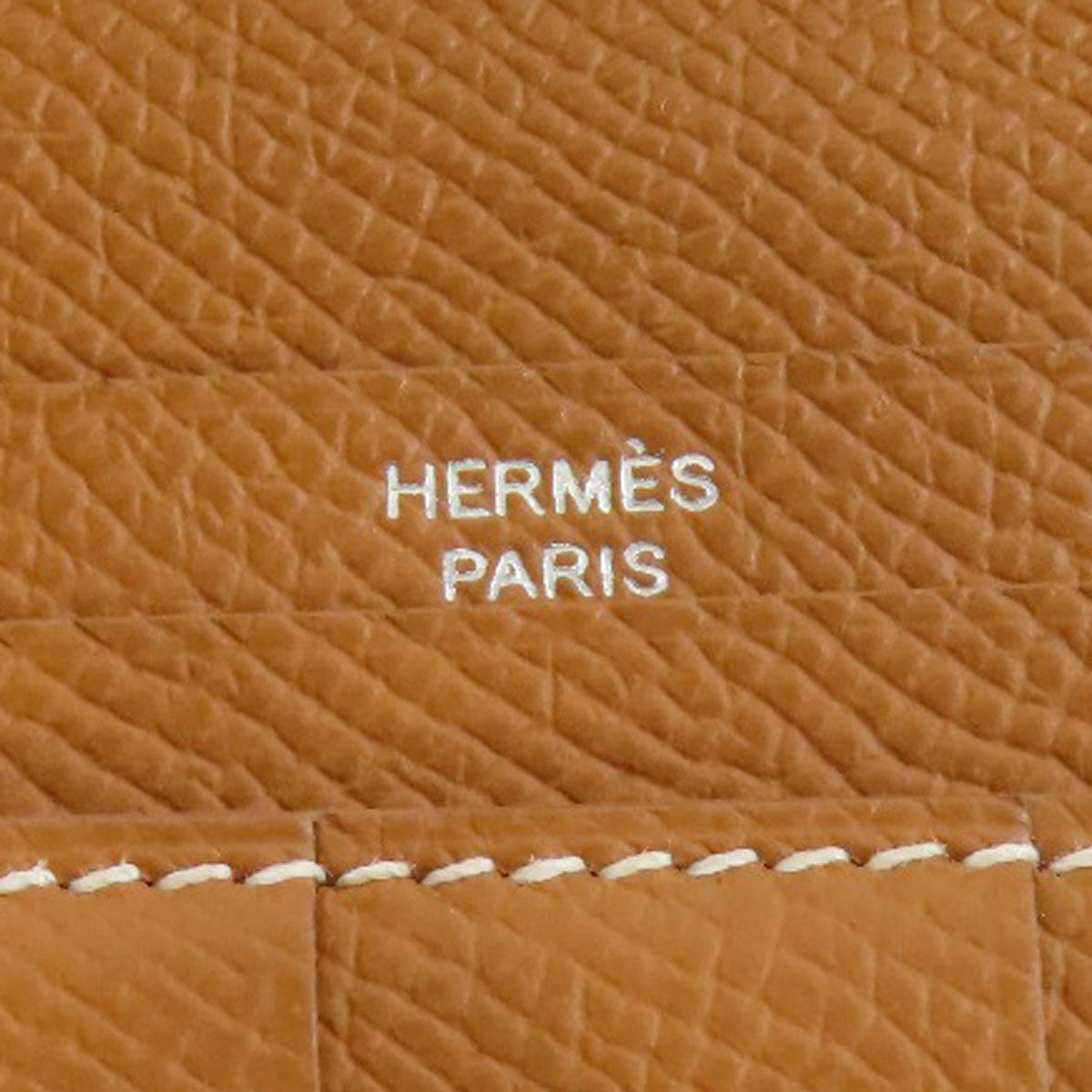 HERMES Long Wallet Purse Epsom white Bearn Soufflet Verso SilverMetal Women Used