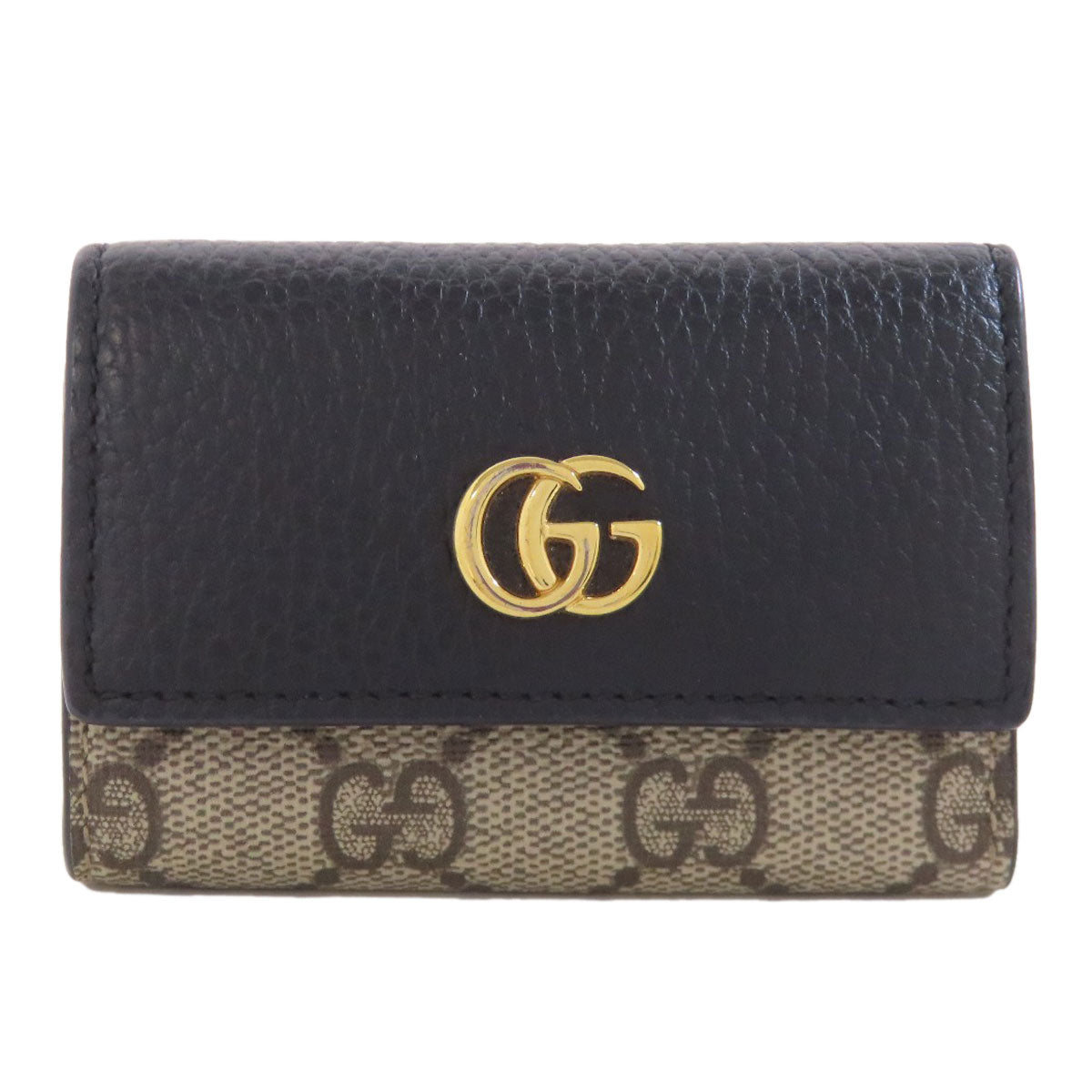 GUCCI Key case Key holder  456118 PVC, Leather Brown Double G GG Marmont Women Used
