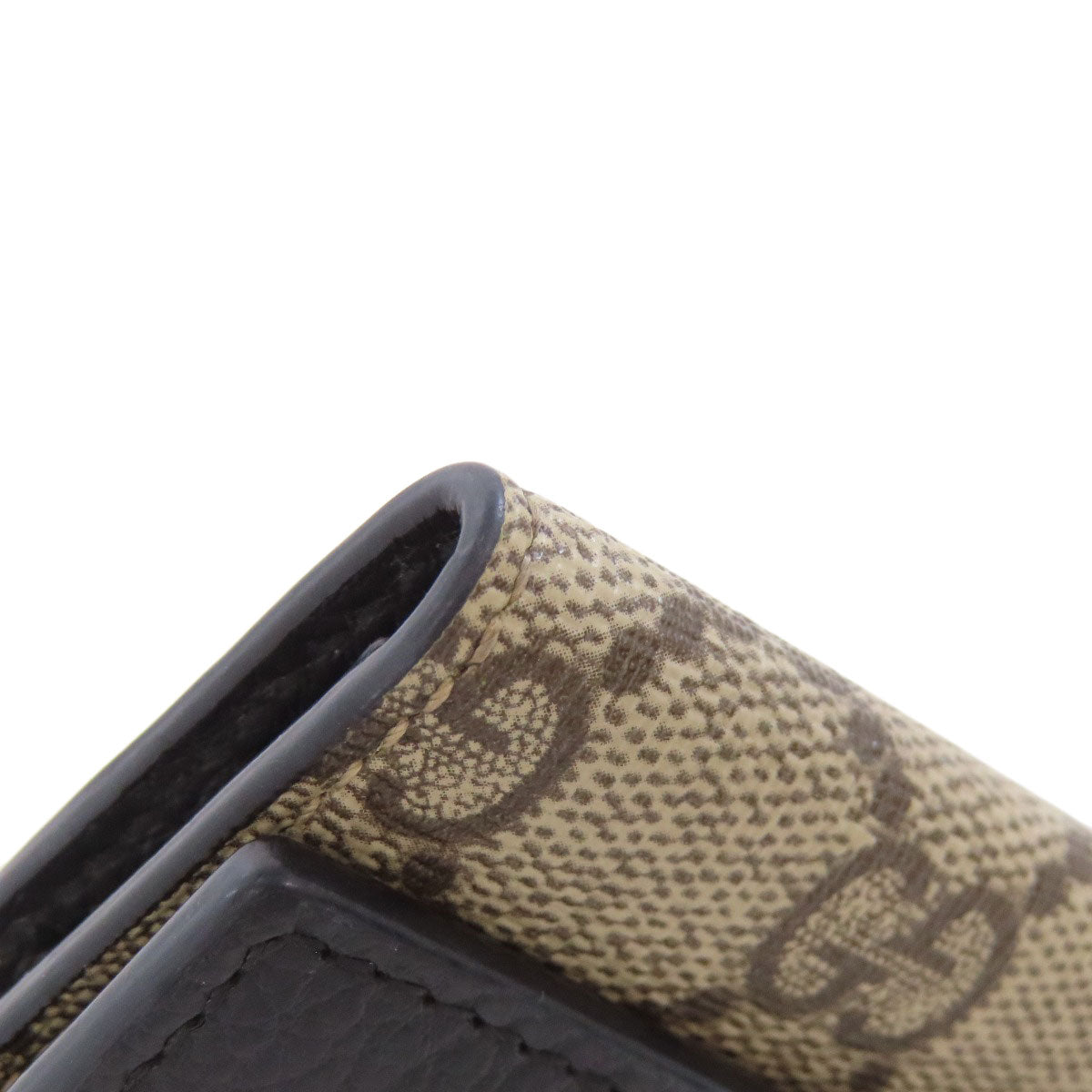 GUCCI Key case Key holder  456118 PVC, Leather Brown Double G GG Marmont Women Used