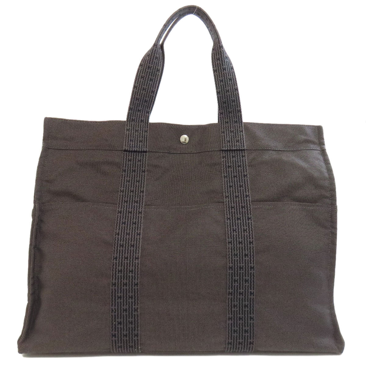 HERMES Tote Bag canvas gray Her LineGM