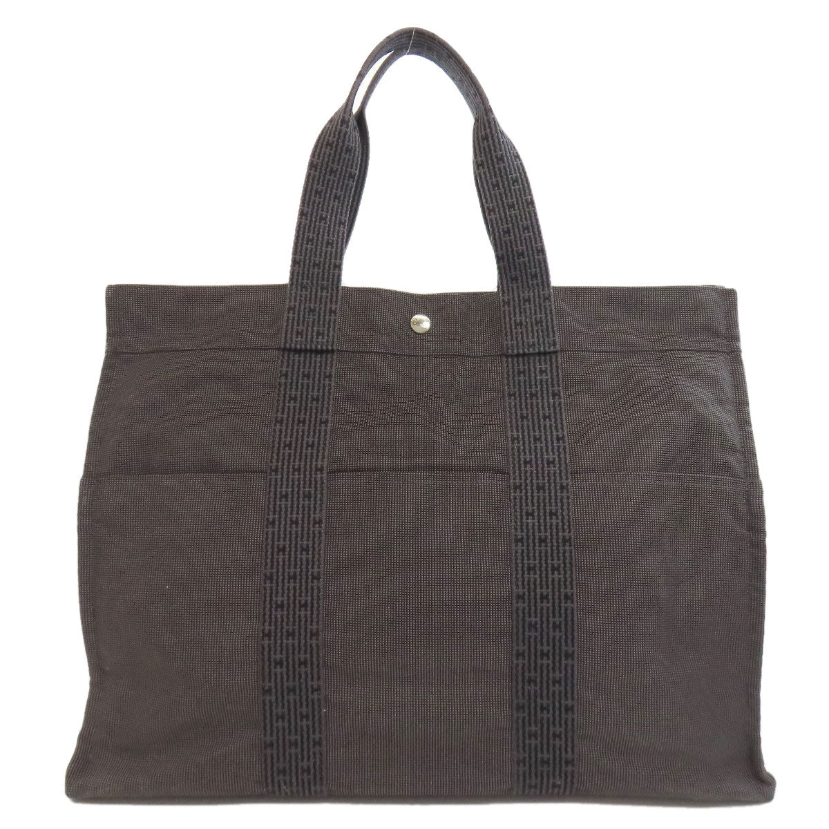 HERMES Tote Bag canvas gray Her LineGM
