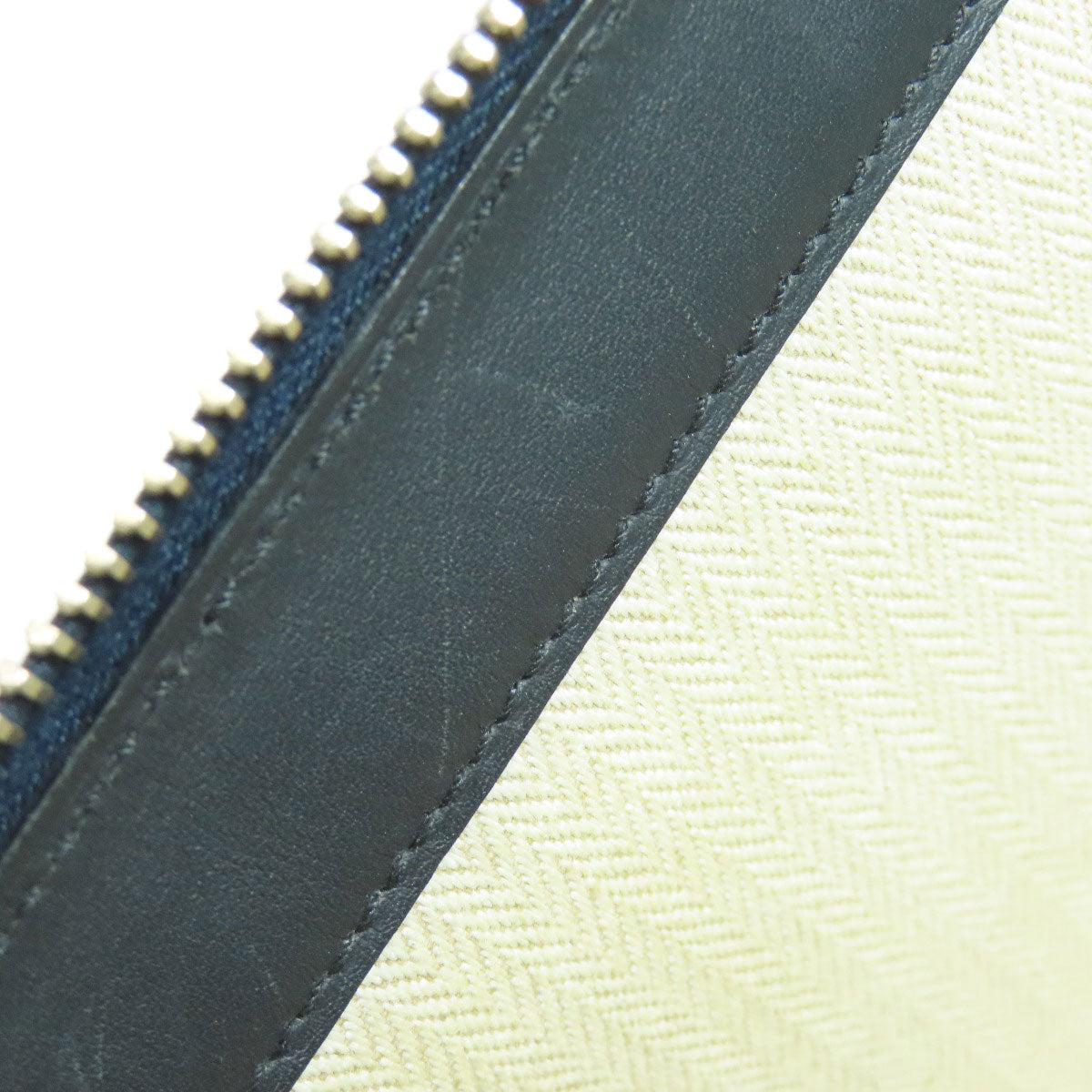 HERMES Clutch bag leather black stripe