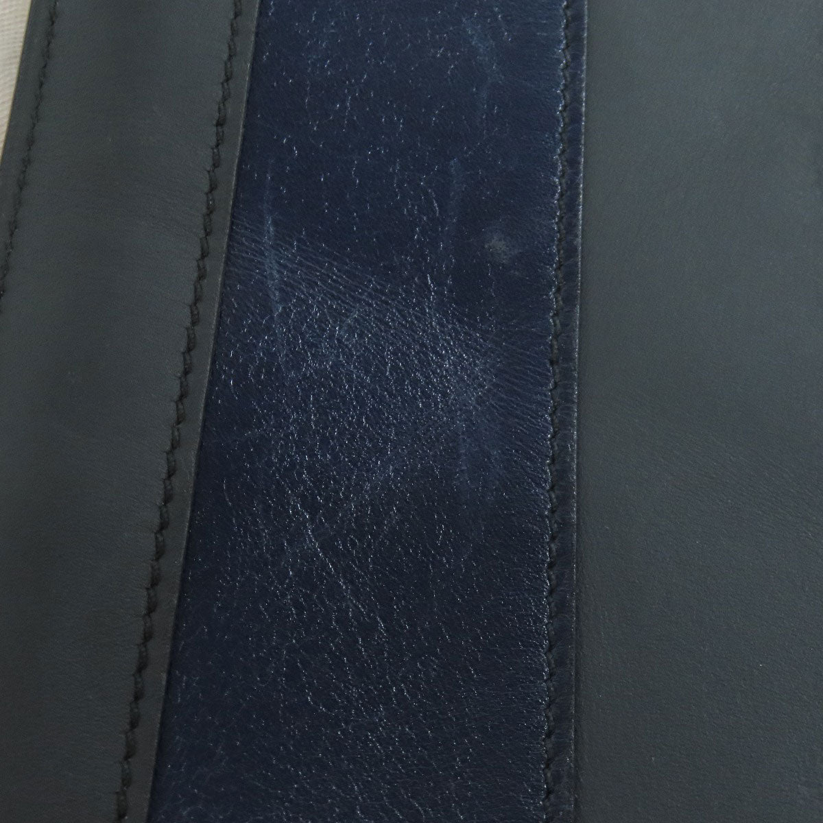HERMES Clutch bag leather black stripe