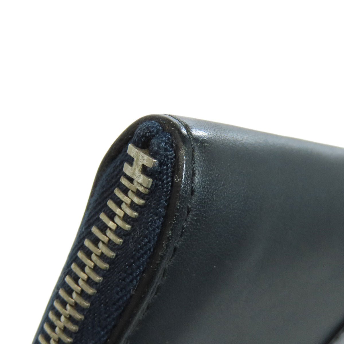 HERMES Clutch bag leather black stripe