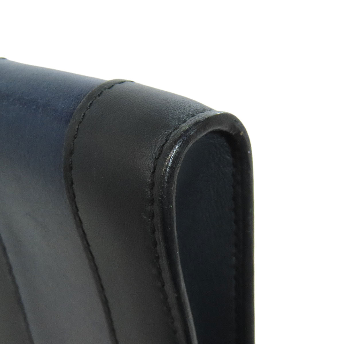 HERMES Clutch bag leather black stripe