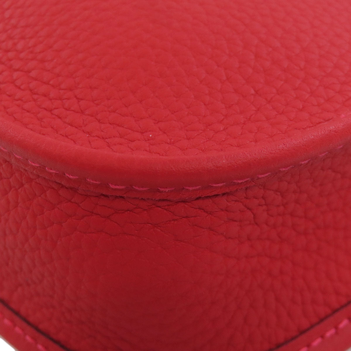 HERMES Shoulder Bag Taurillon Clemence Red Evelyn TPM Gold Metal