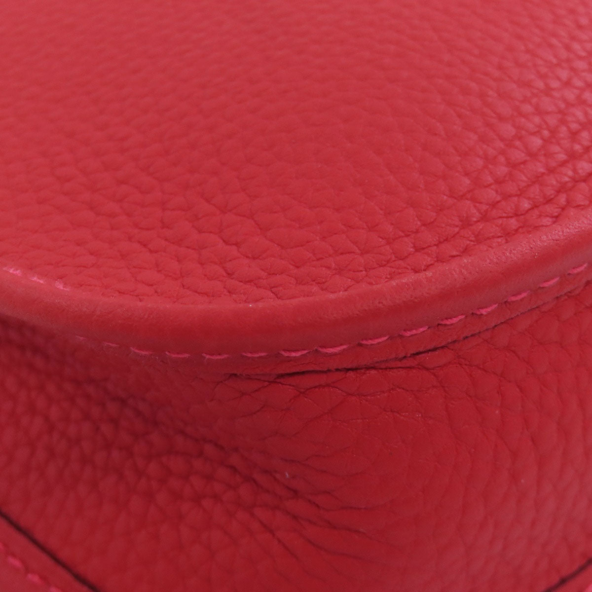 HERMES Shoulder Bag Taurillon Clemence Red Evelyn TPM Gold Metal