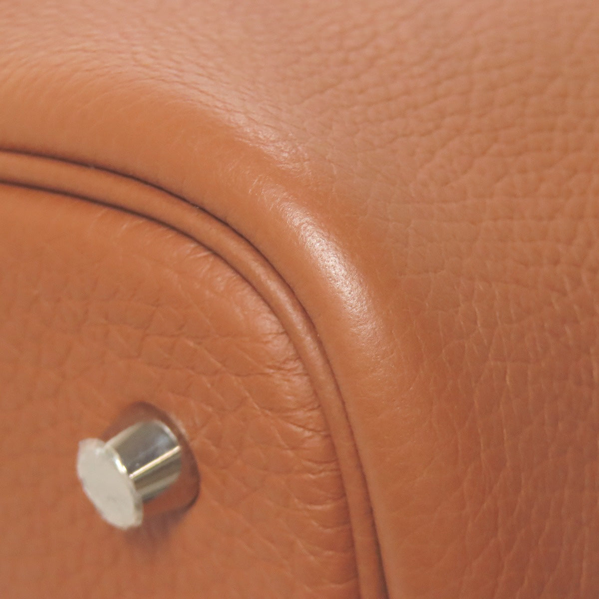 HERMES Handbag Taurillon Clemence Brown Picotin Lock MM SilverMetal