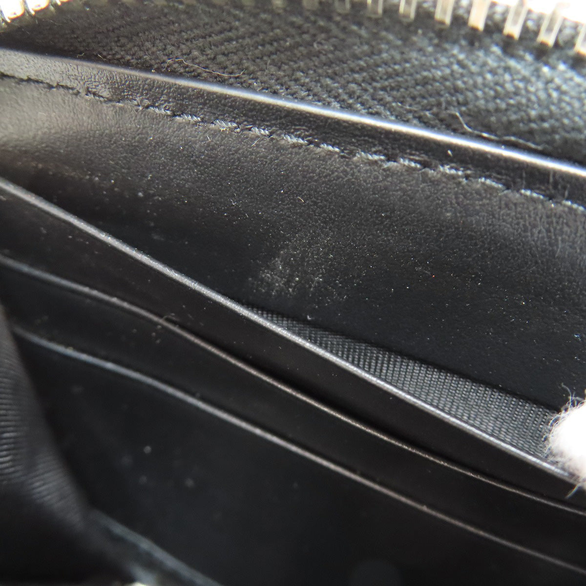 GUCCI Long Wallet Purse 625558 PVC black Zip Around GG Embossed mens Used