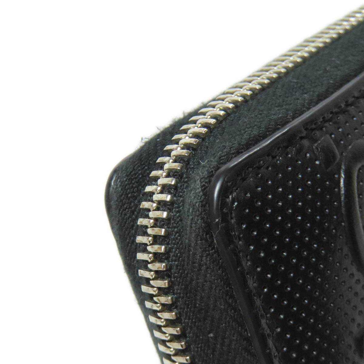 GUCCI Long Wallet Purse 625558 PVC black Zip Around GG Embossed mens Used