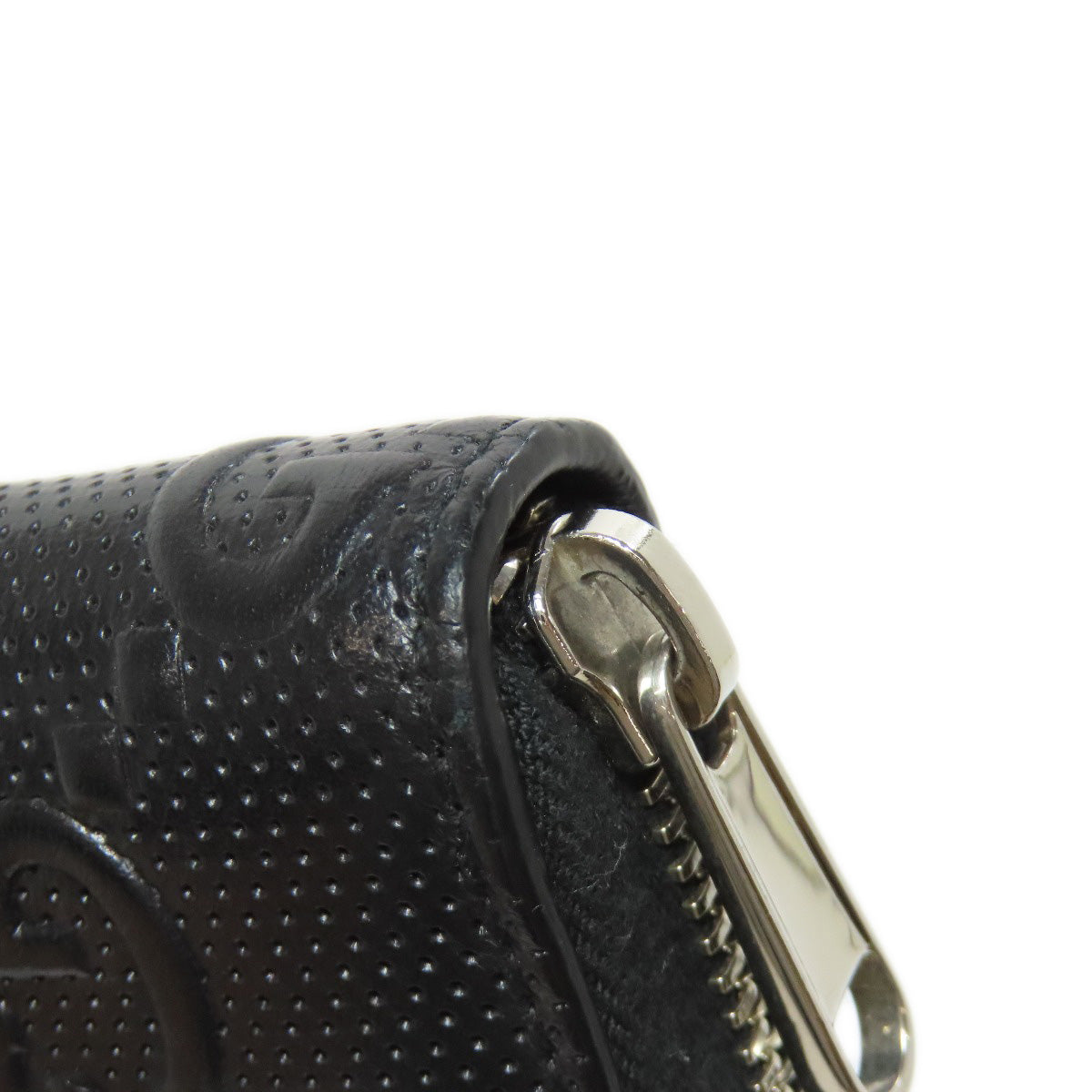 GUCCI Long Wallet Purse 625558 PVC black Zip Around GG Embossed mens Used