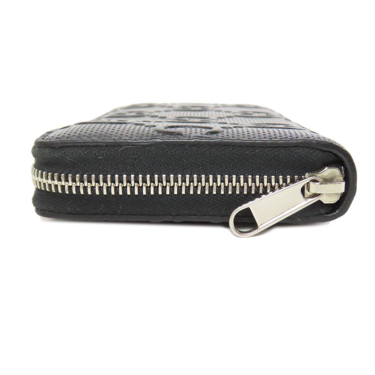 GUCCI Long Wallet Purse 625558 PVC black Zip Around GG Embossed mens Used