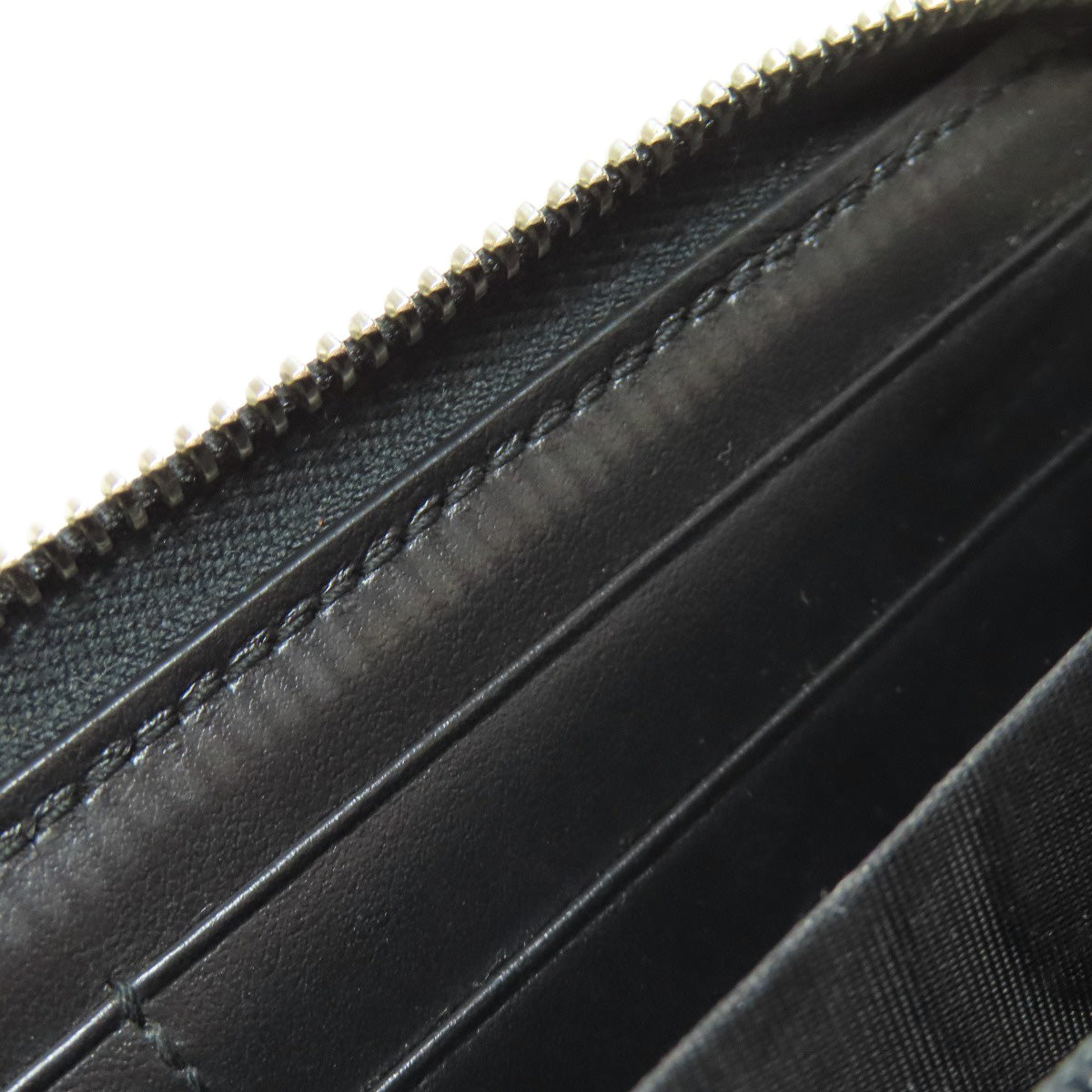 GUCCI Long Wallet Purse 625558 PVC black Zip Around GG Embossed mens Used