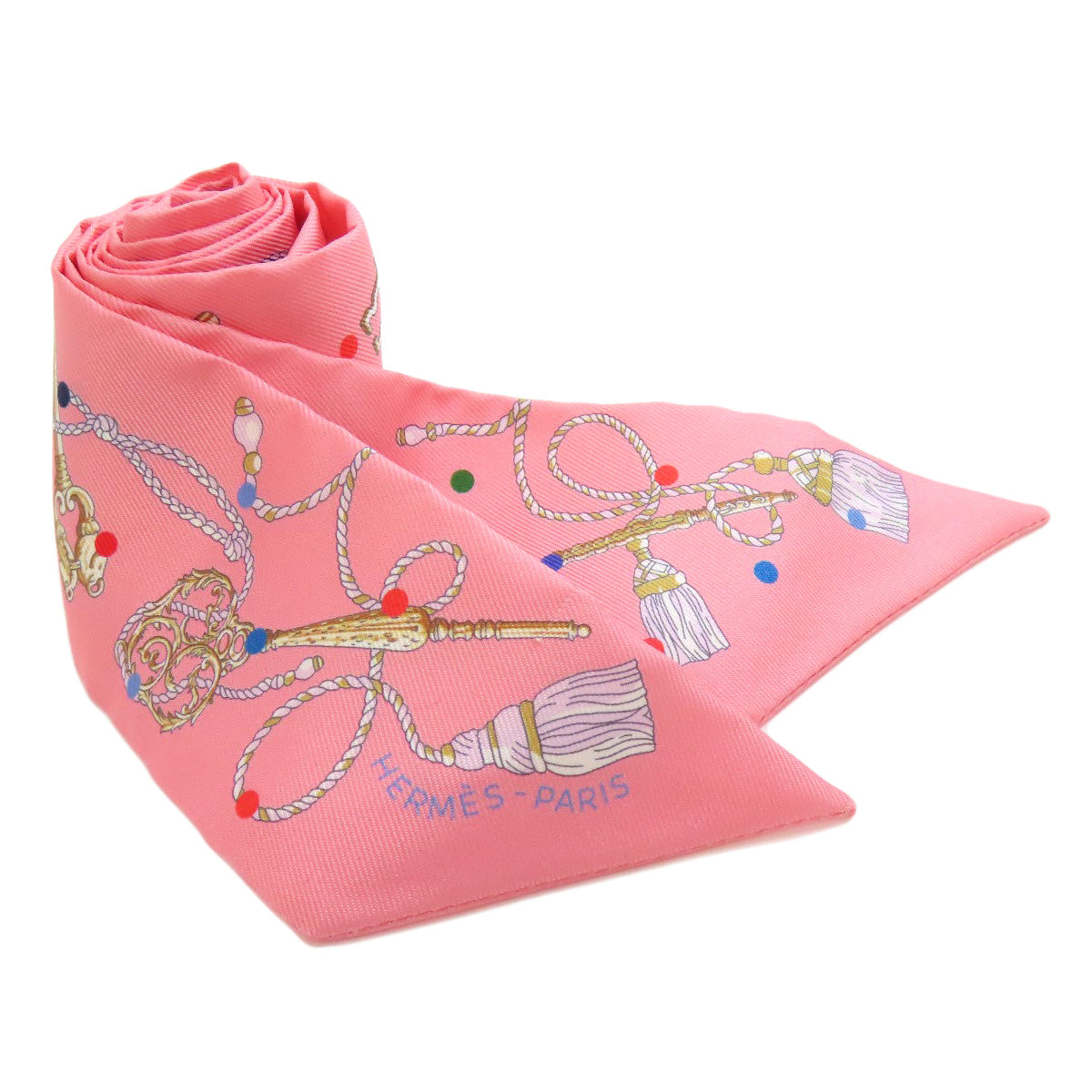 HERMES scarf silk pink Twilly Women Used