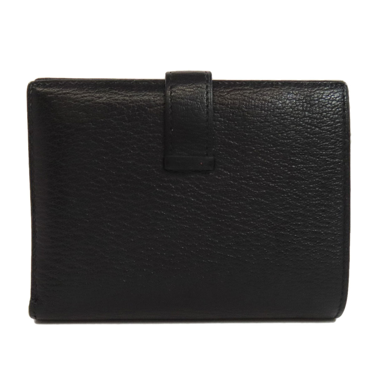 HERMES Bifold Wallet Shave black Bearn Compact SilverMetal