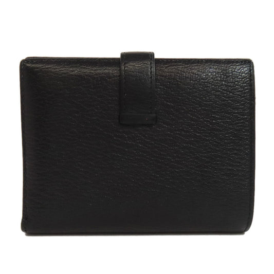 HERMES Bifold Wallet Shave black Bearn Compact SilverMetal